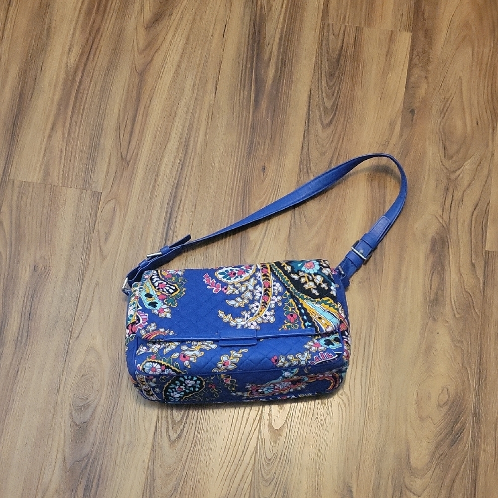 Vera Bradley Blue Shoulder Bag with Floral Pattern
